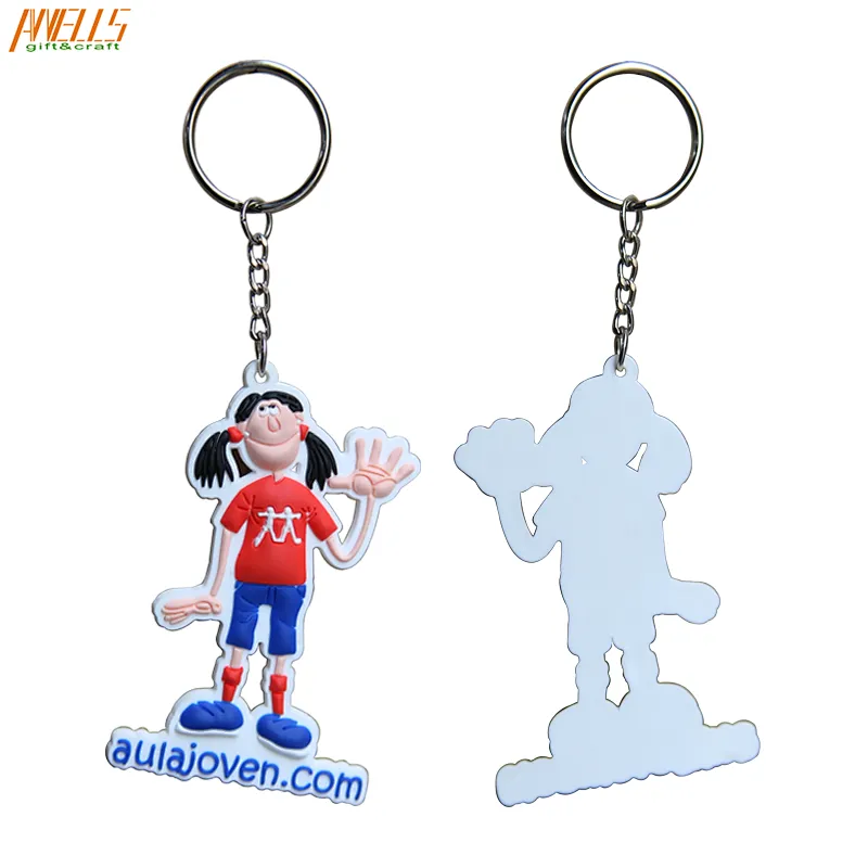 High Quality Wholesale 3D Logo Embossed Soft PVC Rubber Custom Design PVC Keychain