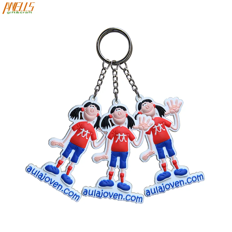 High Quality Wholesale 3D Logo Embossed Soft PVC Rubber Custom Design PVC Keychain