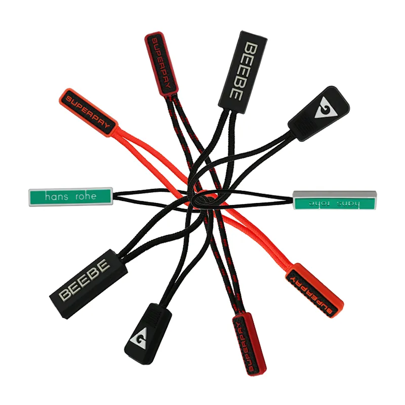 Custom 2d Silicone Zipper Puller PVC Zipper Slider Soft PVC Logo Zipper Puller