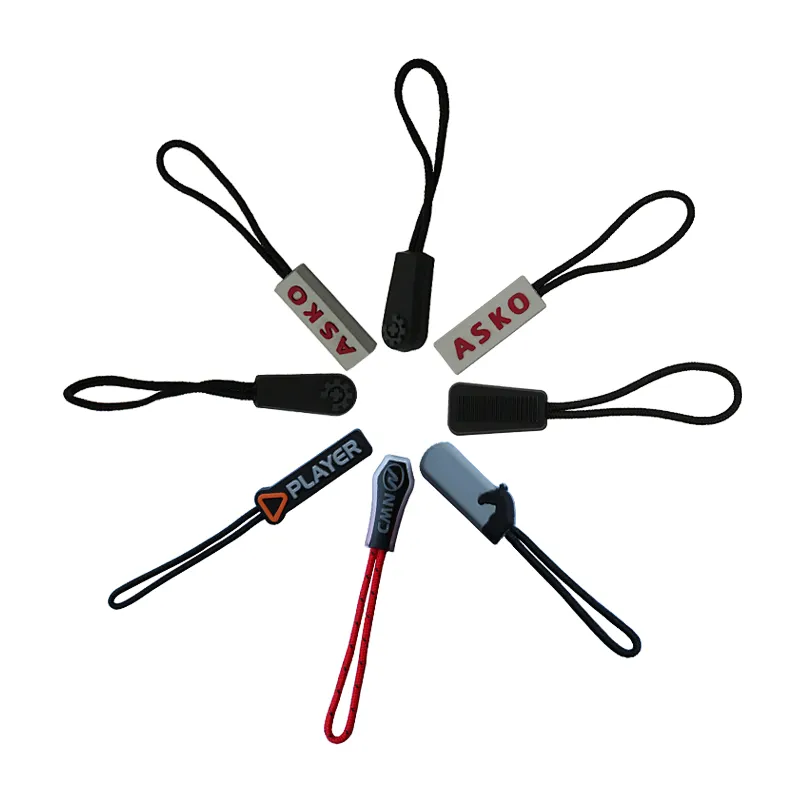 Custom 2d Silicone Zipper Puller PVC Zipper Slider Soft PVC Logo Zipper Puller