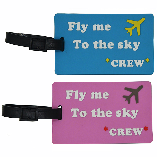 Soft plastic rubber luggage tag custom shaped personalized suitcase tags