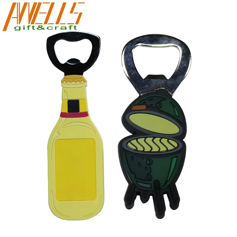 Custom Fashion PVC Cartoon Soft Fridge Magnet Bottle Opener for Creative Drinking Game
