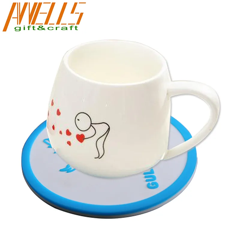 Eco-friendly Insulated Flexible Durable Non Slip Hot Pads PVC Cup Coasters Soft Rubber Cup Mat Drinks Absorbent for Wine Glass Tea Coffee