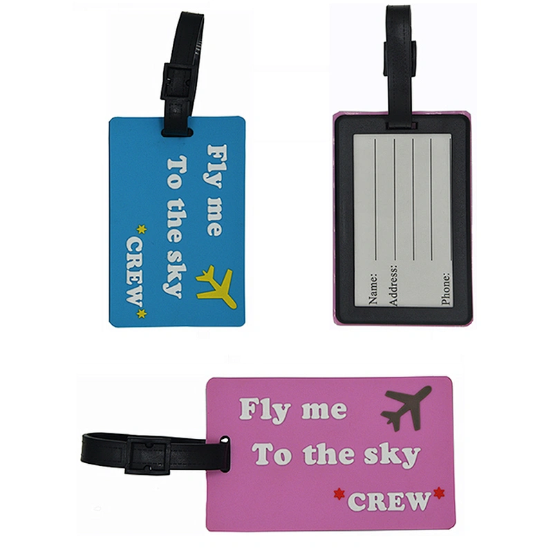 Soft plastic rubber luggage tag custom shaped personalized suitcase tags