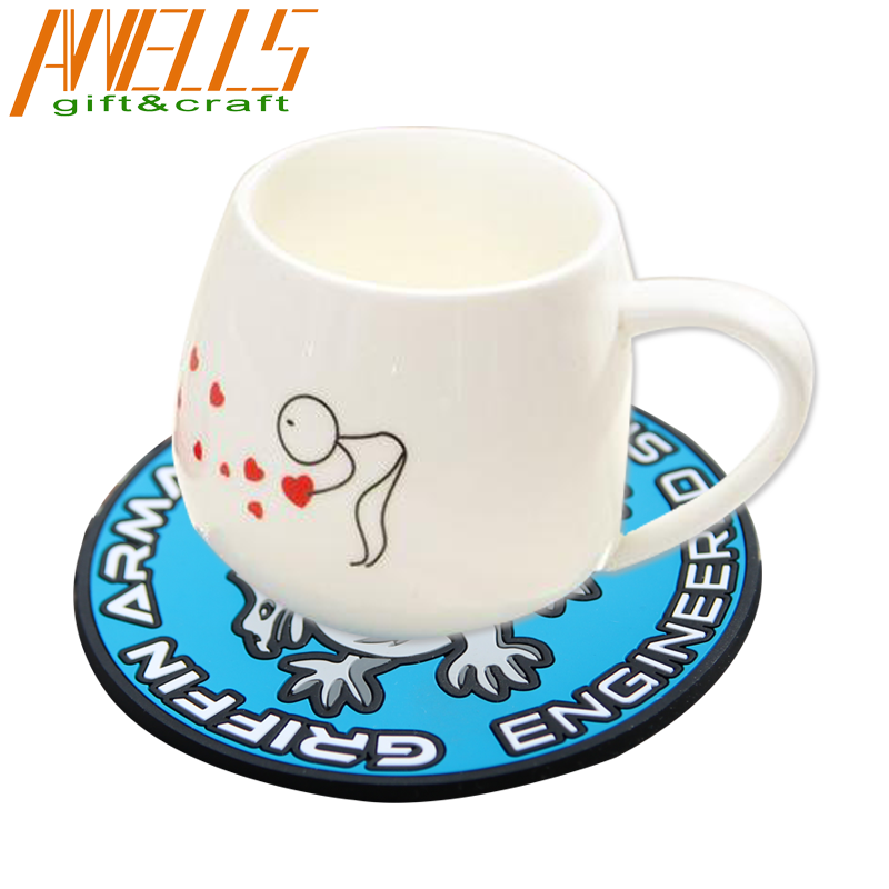 Washable Durable Unbreakable Soft PVC Colorful Designer Coaster Non-Slip Coffee Tea Cup PVC Coaster Silicone Bowl Pad Placemat