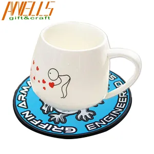 Washable Durable Unbreakable Soft PVC Colorful Designer Coaster Non-Slip Coffee Tea Cup PVC Coaster Silicone Bowl Pad Placemat