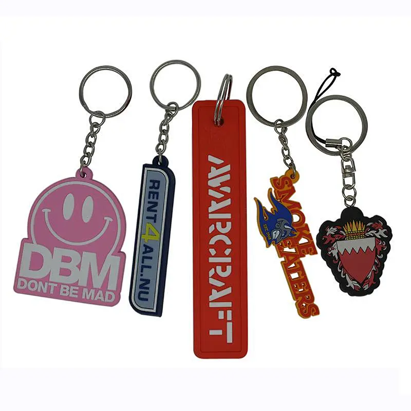 Custom 2D Logo Keychain Soft PVC Rubber Plastic Keychain