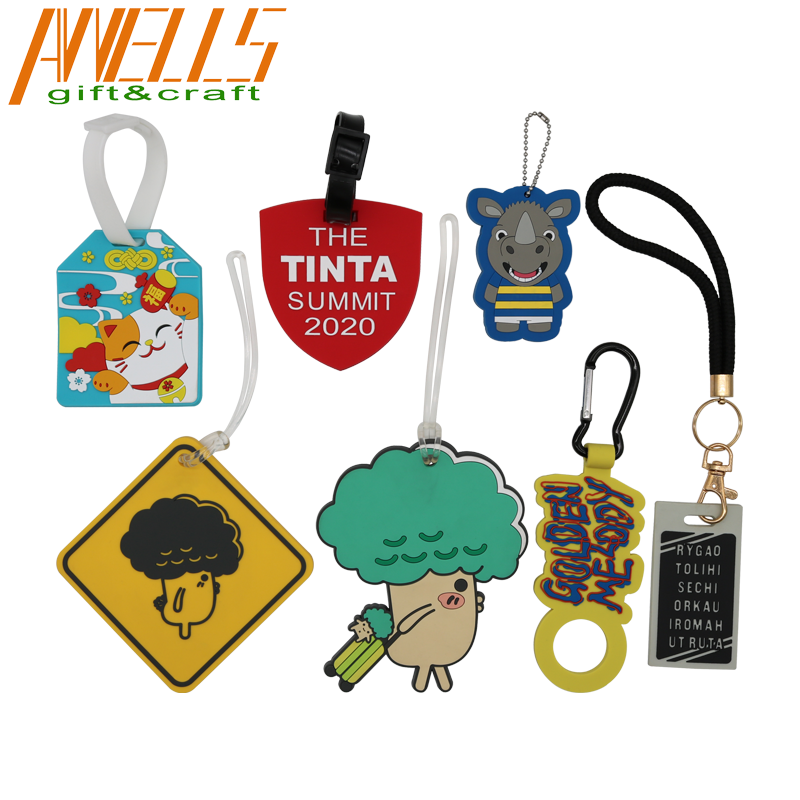 Colorful Rubber PVC ID Tags Business Card Holder for Luggage Baggage Travel Identifier For Attaching to Backpacks