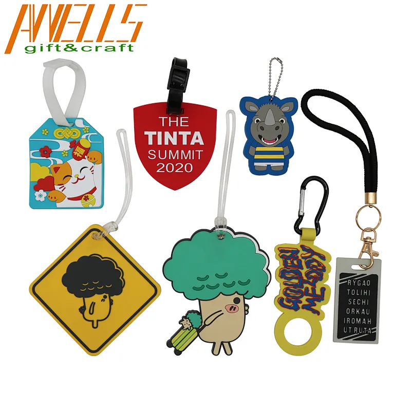 Colorful Rubber PVC ID Tags Business Card Holder for Luggage Baggage Travel Identifier For Attaching to Backpacks