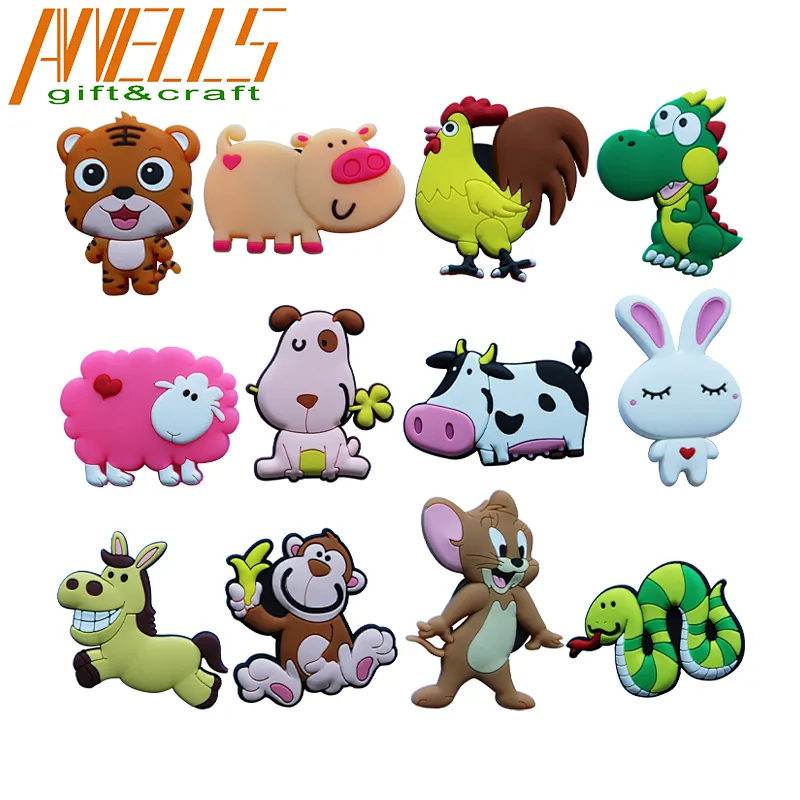 Fridge Magnets Kids Cartoon Zoo Animal Magnetic Toys Toddler 3D PVC Refrigerator Magnets for Whiteboard Baby Magnets