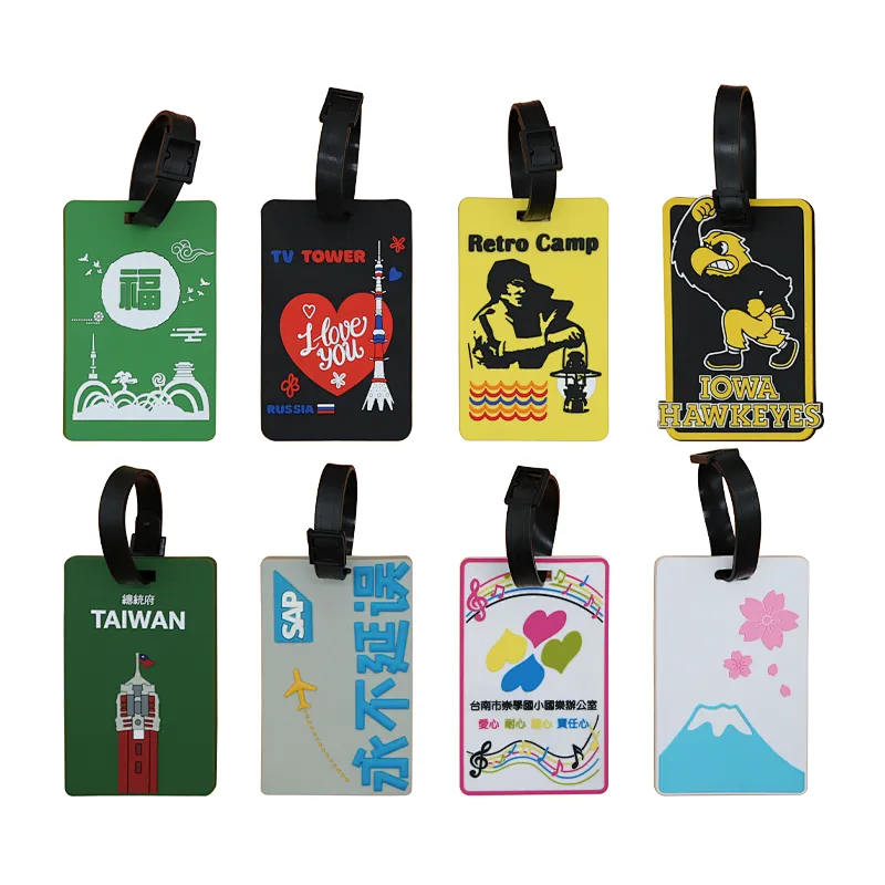 Travel Soft PVC Luggage Tags Travel Accessory PVC Suitcases ID Tags Business Card Holder For Travelling