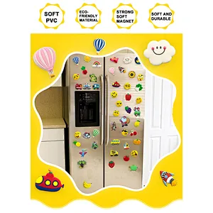 Emoji PVC Refrigerator Magnet Funny Yellow Smile Face Magnet Cute Kitchen Office Locker Magnet Emoji Decorations