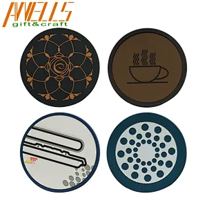 Silicone PVC Drink Coasters For Kids Non-Slip Soft Rubber PVC Material Table Coasters For Housewarming Kitchen Home Drink Coaster