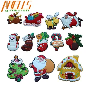 Christmas Soft PVC Fridge Magnet Decoration Accessories Cute Funny Santa Claus Refrigerator Magnet for Home Kitchen Decoration