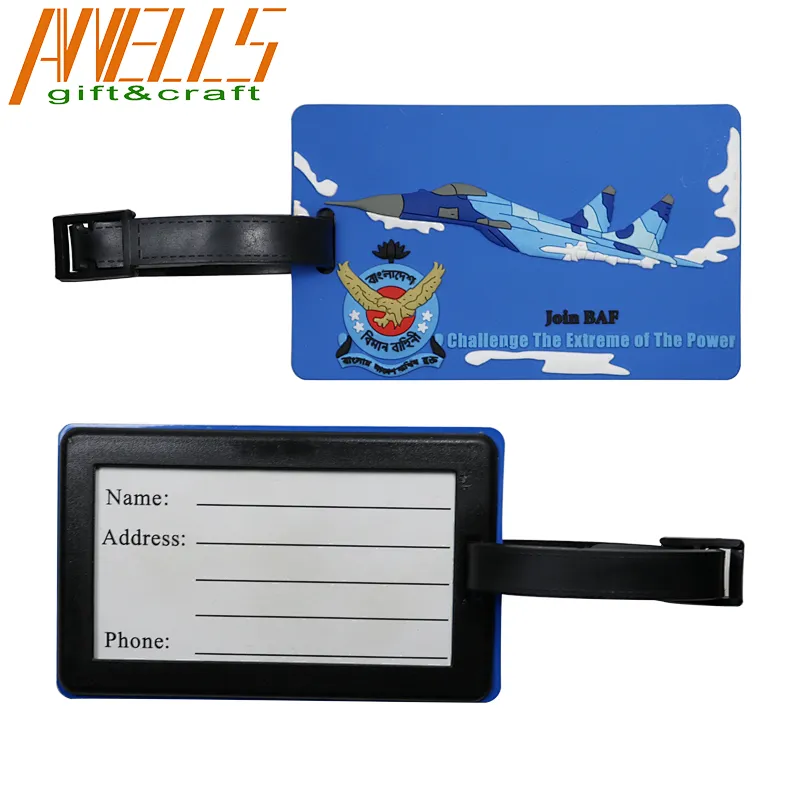 Plastic Custom PVC Luggage Tag Gifts Travel Luggage Suitcase Tags
