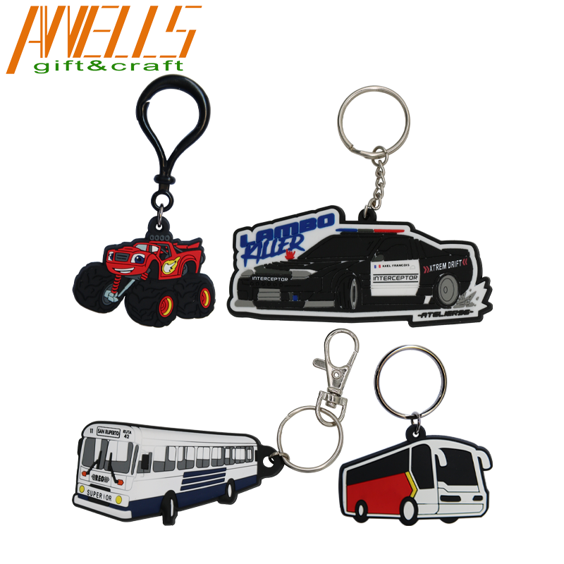 Cartoon Keychain Small Gift Cute Creative PVC Key Ring PVC Key Car Small Pendant Party Gift