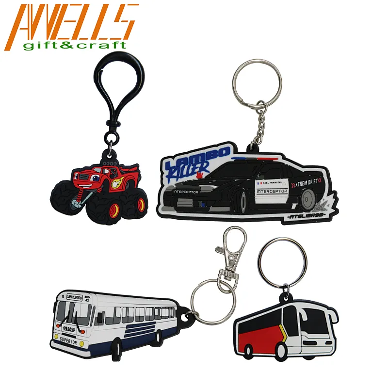 Cartoon Keychain Small Gift Cute Creative PVC Key Ring PVC Key Car Small Pendant Party Gift