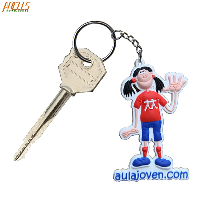 High Quality Wholesale 3D Logo Embossed Soft PVC Rubber Custom Design PVC Keychain