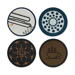 Silicone PVC Drink Coasters For Kids Non-Slip Soft Rubber PVC Material Table Coasters For Housewarming Kitchen Home Drink Coaster