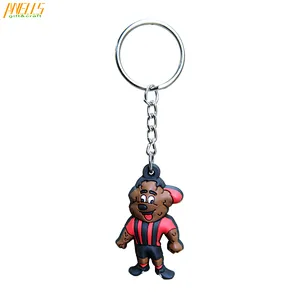 Wholesale Custom 3D Double Sided PVC Rubber Keychain Zip puller Rubber Keychain PVC
