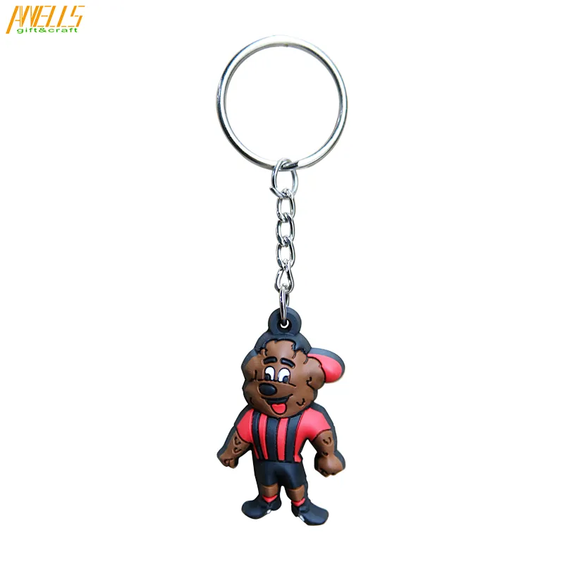 Wholesale Custom 3D Double Sided PVC Rubber Keychain Zip puller Rubber Keychain PVC
