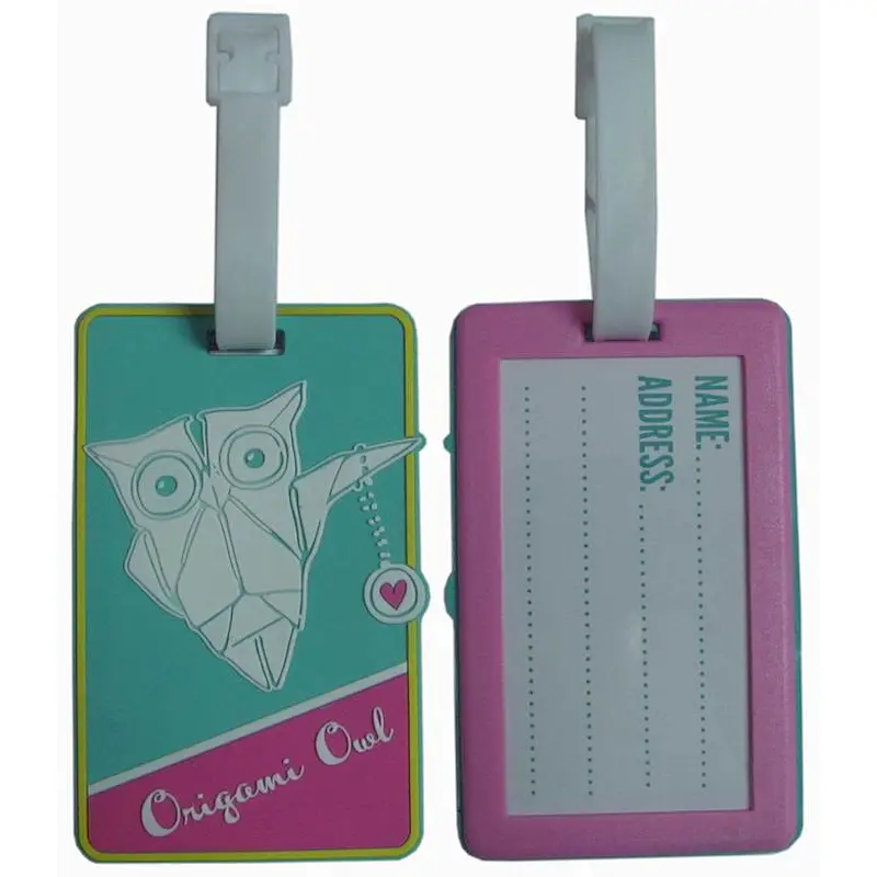Personalized OEM ODM PVC Rubber PILOT Custom Tag Luggage PVC Rubber Bags Tags