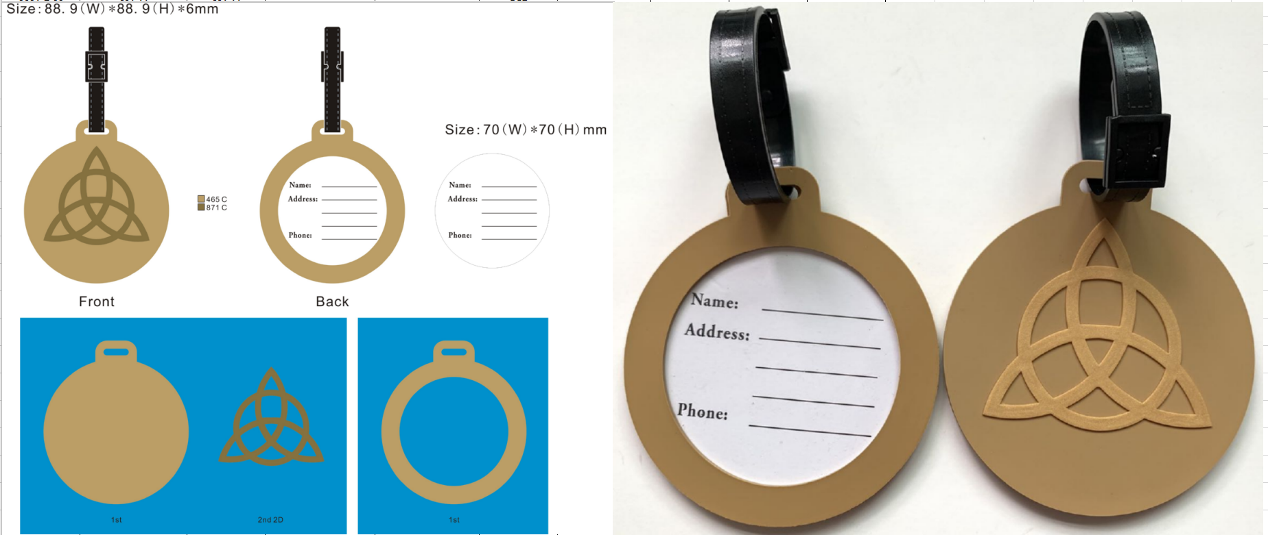 plastic travel luggage tag