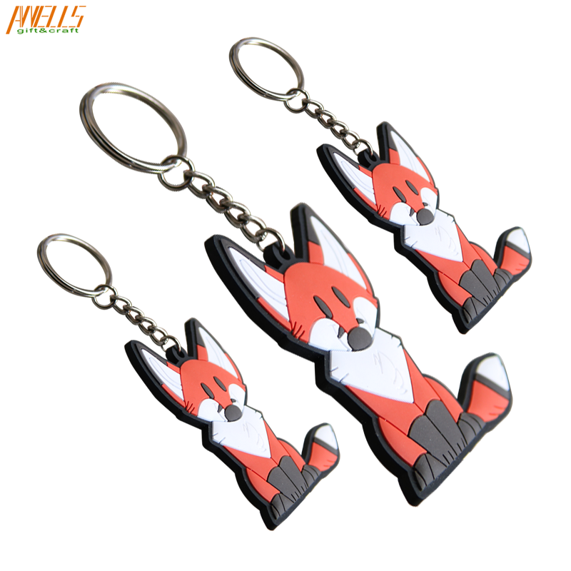 3d pvc rubber keychain