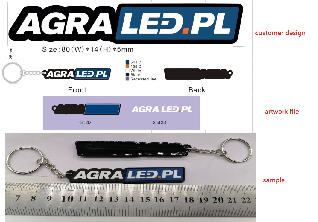3d logo soft pvc key chain