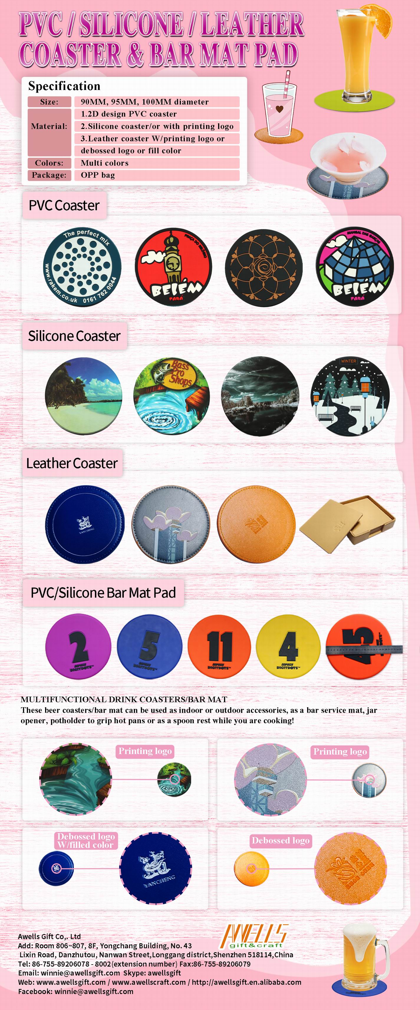 promotional pvc cup coaster