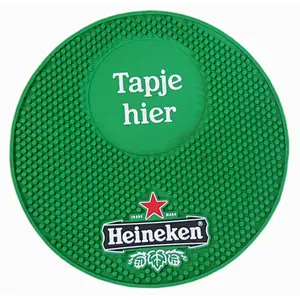 Customized Logo Soft PVC Bar Mat Rubber Beer Mats