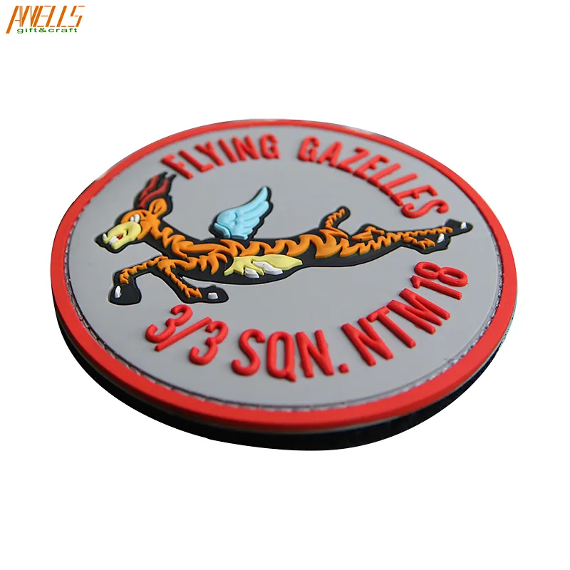 Custom 2D Embossed Horse Animal Sew On Soft Rubber PVC Patch
