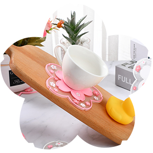 Cherry Blossom Cup PVC Coaster