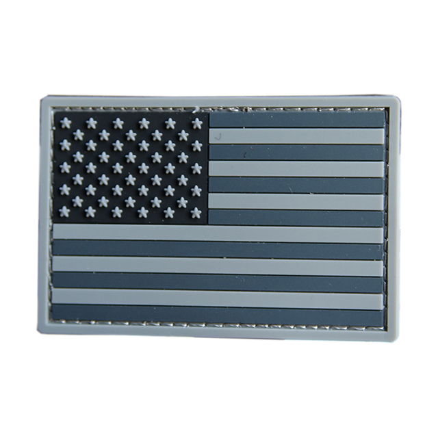 USA Flag Custom Logo 2D Rubber PVC Patch For Hats Jeans Vest Coat