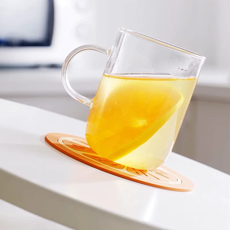Coasters Heat-Resistant Creative Fruit Thickened Anti-Skid Durable Non-Slip Coffee Cup PVC Coaster