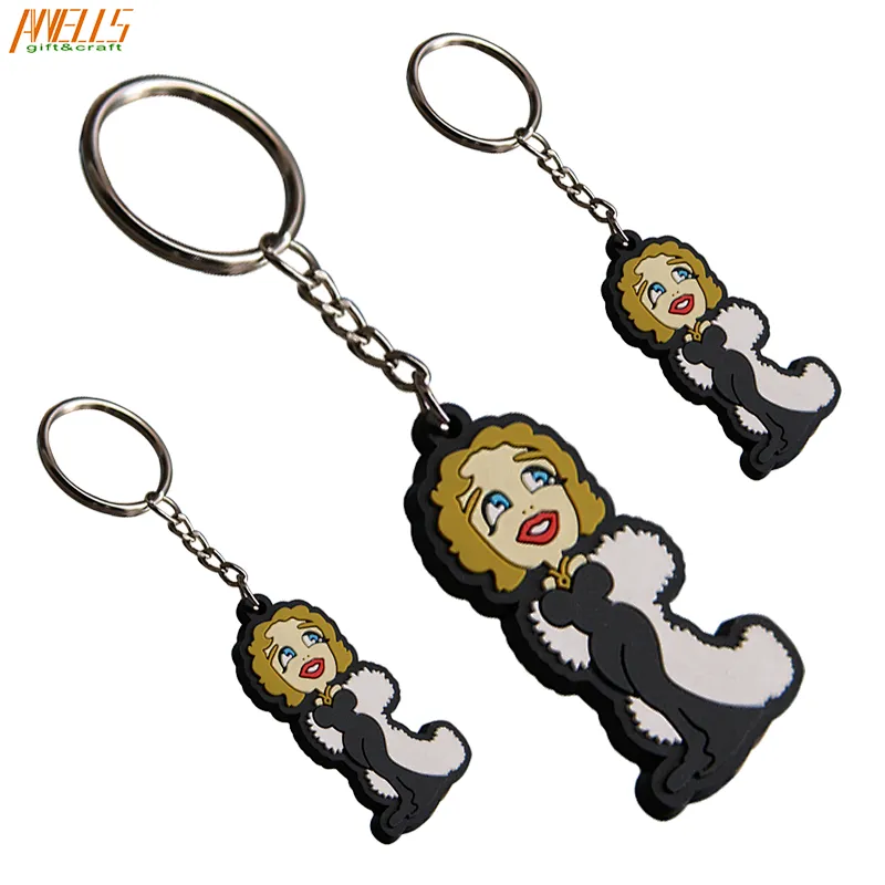 High Quality Soft PVC Key Ring Cartoon Characters PVC Keyring