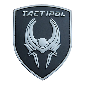 3D Embossed Logo Gun Custom Tactical Morale PVC Rubber Hook Patch