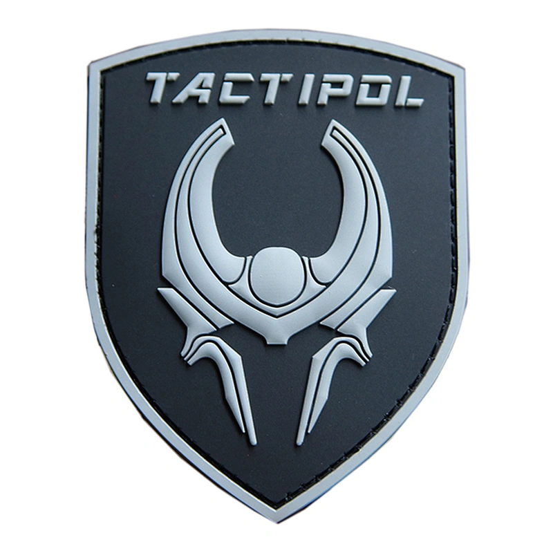 3D Embossed Logo Gun Custom Tactical Morale PVC Rubber Hook Patch