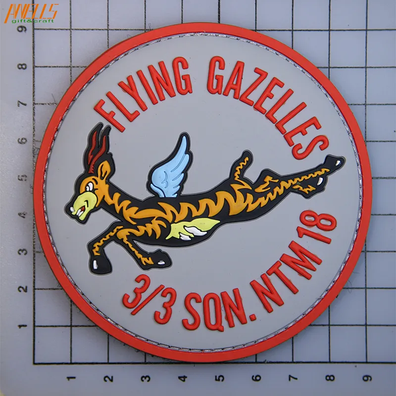Custom 2D Embossed Horse Animal Sew On Soft Rubber PVC Patch