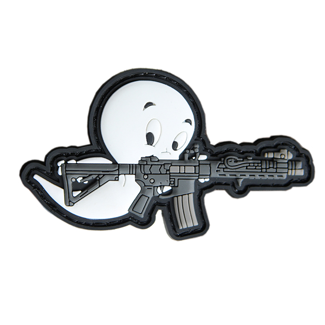 Morale Gun PVC Patch With Hook And Loop Backing With 2D Embossed Logo