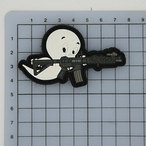 Morale Gun PVC Patch With Hook And Loop Backing With 2D Embossed Logo