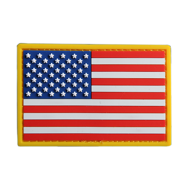 High Quality Soft Rubber Badges USA Flag Shoulder Patches For Clothing