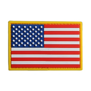 High Quality Soft Rubber Badges USA Flag Shoulder Patches For Clothing