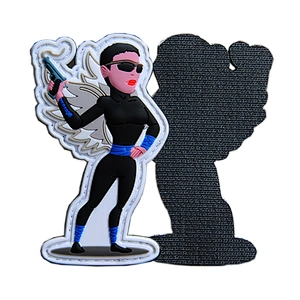 New Mens Creative Soft PVC Patch Velcro Backing For Cloths