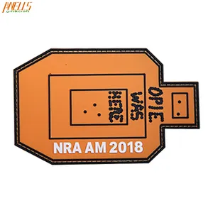 Factory Price Morale Sew On Shield Shape Soft  PVC Rubber Patch Velcro Backing