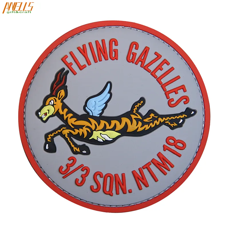 Custom 2D Embossed Horse Animal Sew On Soft Rubber PVC Patch