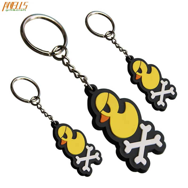 Key Chains Cute Cartoon Logo Key Tag Soft PVC Rubber Keychain For Promotion