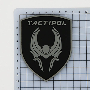 3D Embossed Logo Gun Custom Tactical Morale PVC Rubber Hook Patch