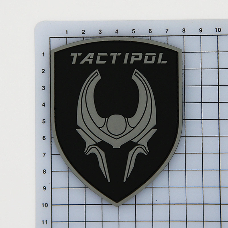 3D Embossed Logo Gun Custom Tactical Morale PVC Rubber Hook Patch