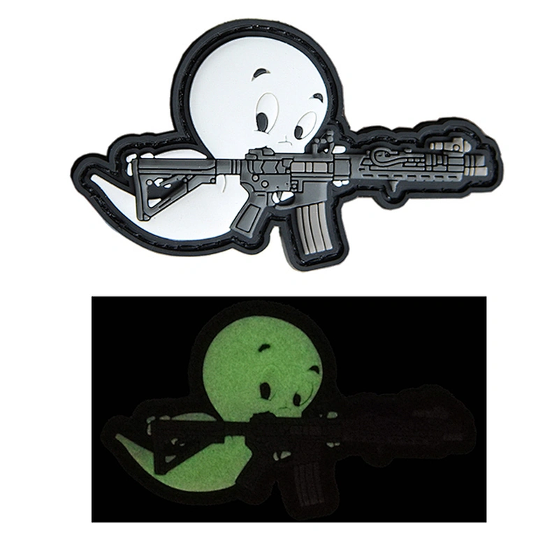 Morale Gun PVC Patch With Hook And Loop Backing With 2D Embossed Logo